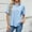 Light Blue, variant on Hot days, bold styles. Olyvenn Button Down Shirts for Women Collared Casual Solid Short Sleeve Blouse Loose Fit Dressy Lapel V-Neck Tops with Chest Pocket Pink L