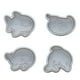 thumbnail image 2 of Juego de 4 cortadores de galletas de animales marinos | Moldes de plástico ABS sin BPA para tartas, galletas y pasteles | Moldes de resorte para fondant y masa |, 2 of 3