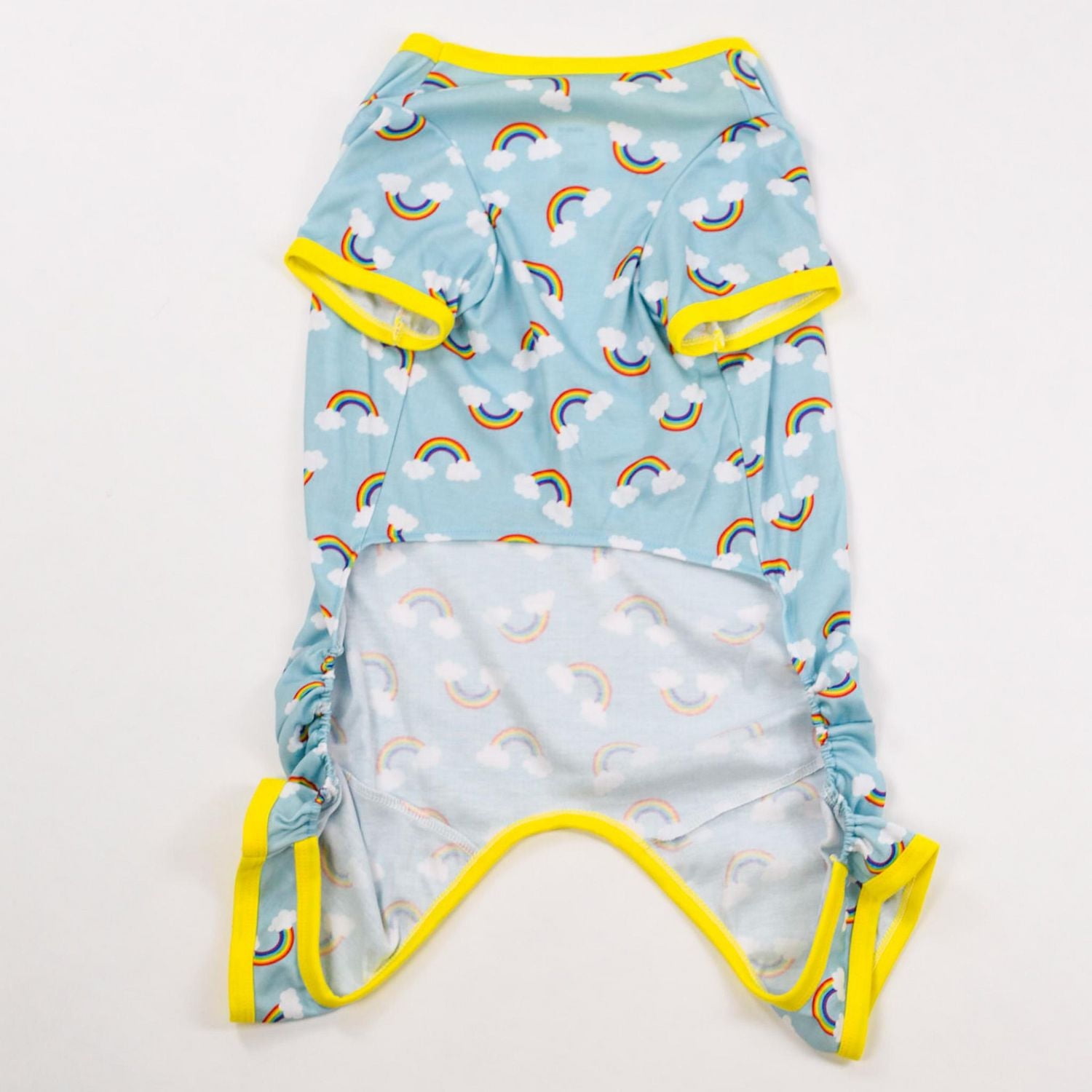 Fetchwear Dog Clothes: Rainbow Jersey Pajamas, Size XS-XL
