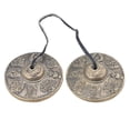 thumbnail image 1 of Campana de platillos Tingsha tibetanos con ocho símbolos auspiciosos de color latón, 1 of 1