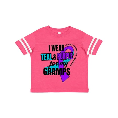 

Inktastic Suicide Prevention I Wear Teal and Purple for My Gramps Gift Toddler Boy or Toddler Girl T-Shirt
