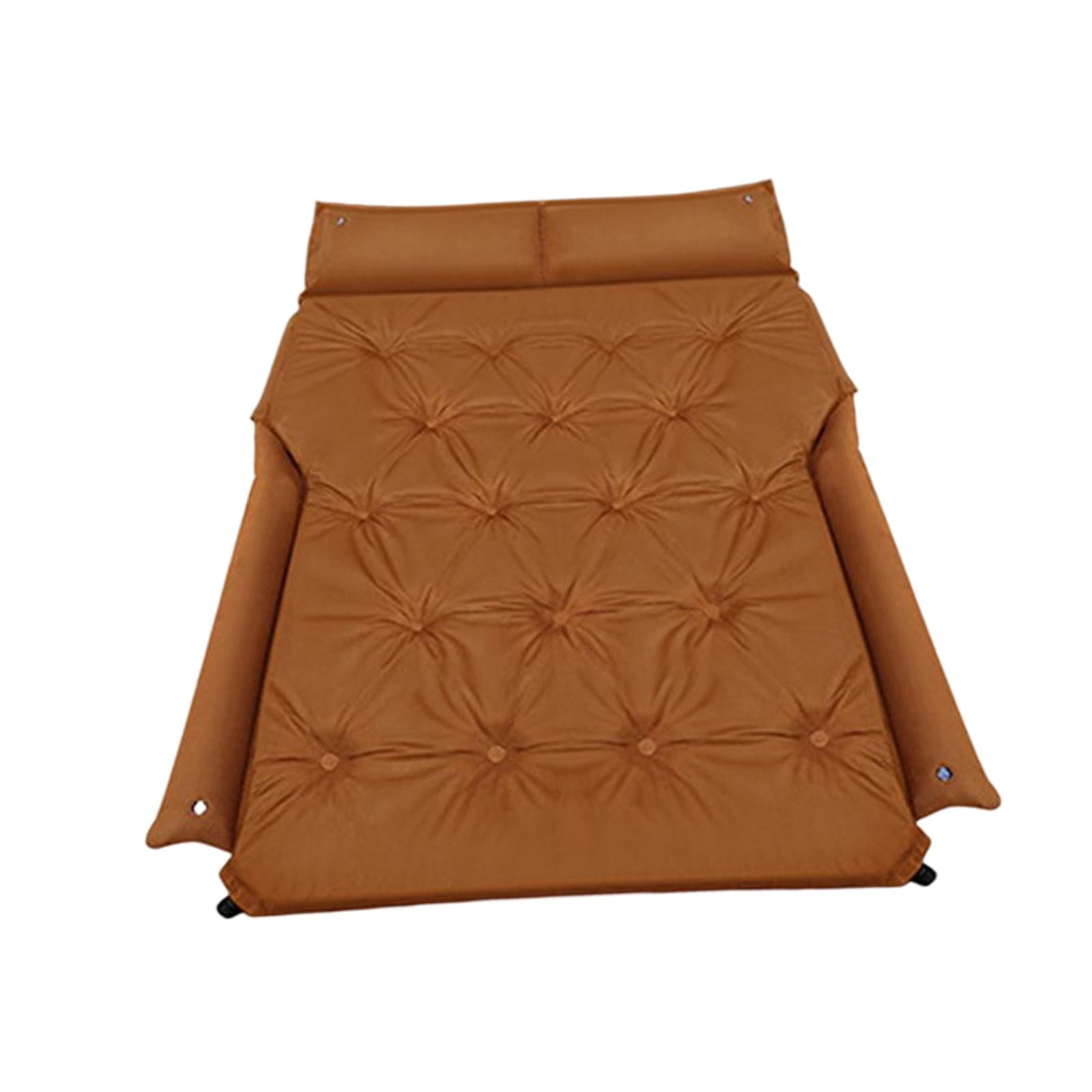 Portable SUV Automatic Air Mattress Self Inflatable Car Mattress Soft Fabric Brown