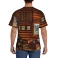 thumbnail image 3 of Bixox Men's Log Cabin Inside Printed Short Sleeve Skinny Athletic T-Shirt, 3 of 6