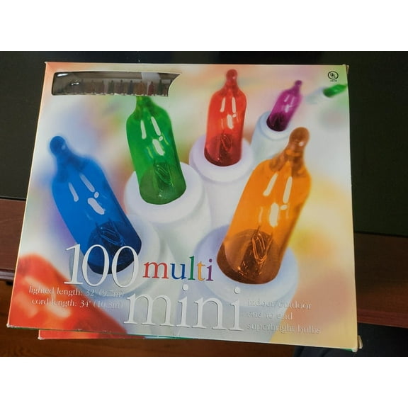 100 Bulbs MULTICOLOR MINI LIGHTS Christmas  Any Occasion Indoor Outdoor 32 FT.
