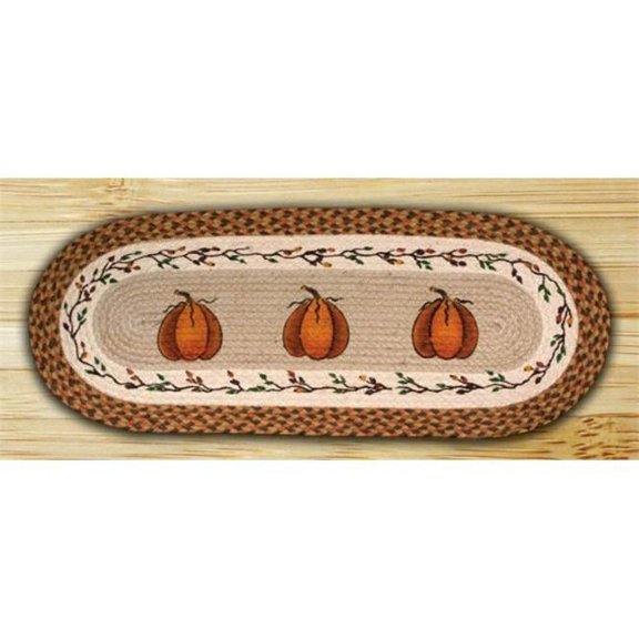 Earth Rugs 88-26-222HP Oval Patch Rug - Harvest Pumpkin