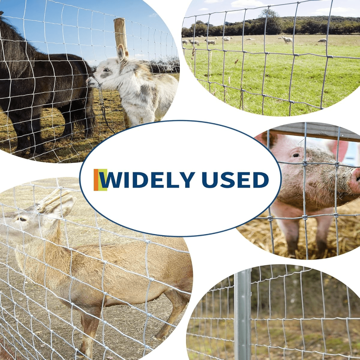Farm Fence, 4ft x 328ft Heavy Zinc Coating Cattle Fence,Galvanized Field Wire Fencing for Goat Deer Hog Yard Livestock Animals Protection