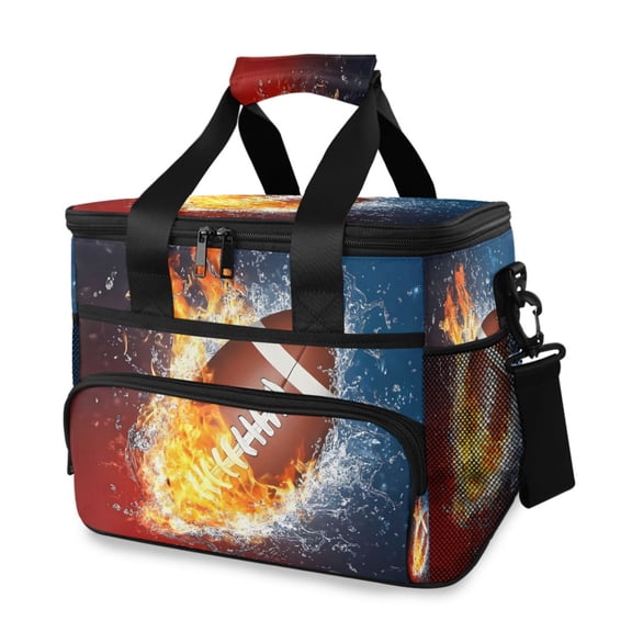 Cooler bag American Football Fire Water 15L Insulated Lunch Bag Large Cooler Suitable for camping and picnics