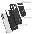 thumbnail image 2 of Heavy Duty Case for Samsung Galaxy A14 5G Rugged PC Armor Credit Card Slot Holder Kickstand Bracket Cover, Military Grade Dual-Layers Shockproof Anti-Scratches Lens Protection Case,Black, 2 of 9