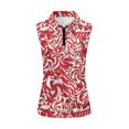 thumbnail image 5 of Yuyamidu Christmas Women's Golf Shirts Red Candy Canes Zipper V-Neck Sleeveless Golf Tennis Shirts Hiking Athletic Workout Yoga Tank Tops Size XS, 5 of 8