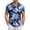 Blue, variant on JULMCOMO Hawaiian Shirt for Men Tropical Print Collared Short Sleeve Casual Button Down Shirt Summer Beach Vacation Tees with Chest Pocket Blue 3XL