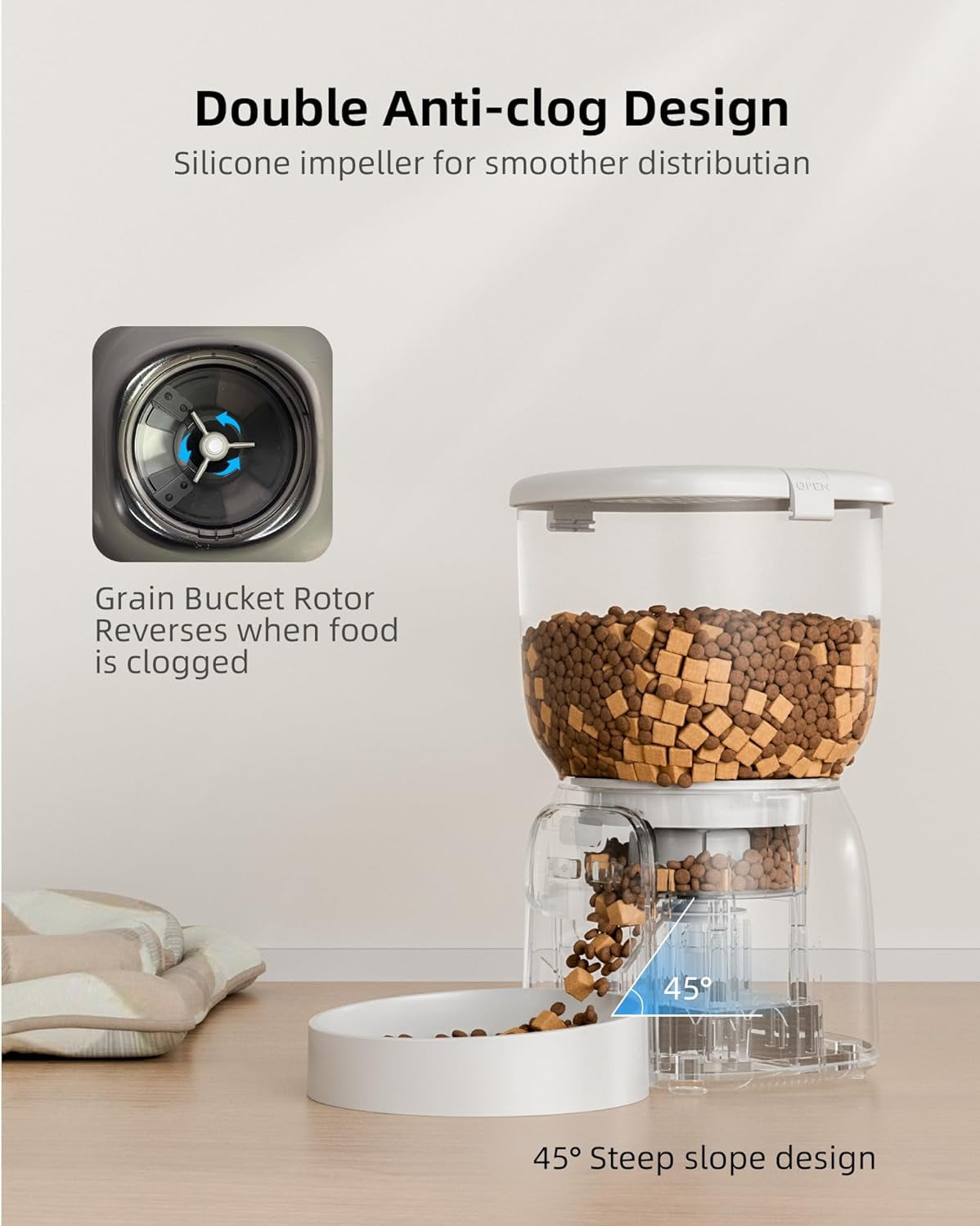 LAMPICK Dual Power Supply 4L Automatic Pet Feeder for Pets