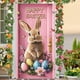 thumbnail image 3 of Cortina de puerta de Pascua: Cortina de puerta con conejitos y huevos de Pascua lindos para el porche, patio, versión B, 3 of 6