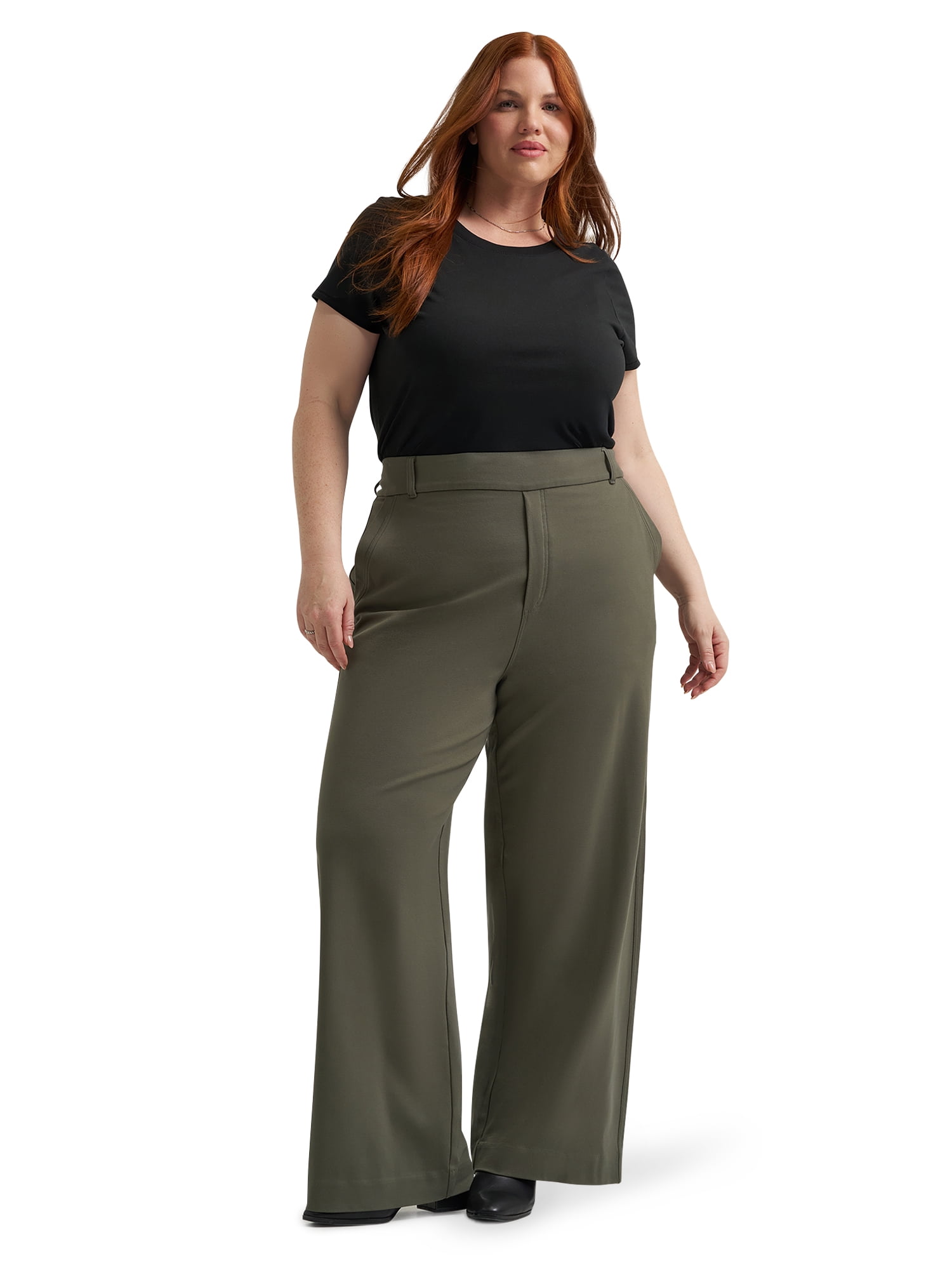Lee® Women's Plus Pull-On Comfort Waist A-Line Knit Pant