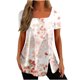 thumbnail image 2 of ICHUANYI Clearance Fashion Womens Casual Printed Square Neck Short Sleeve Buttons Tops Loose Blouses(Red, XXL) ICHUANYI WER2023081106590, 2 of 5