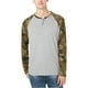 thumbnail image 1 of American Rag Camo Raglan Sleeve Henley Shirt para hombre, gris, pequeño, 1 of 2