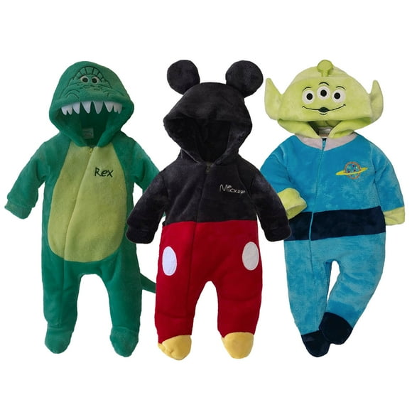 Kit 3 Mamelucos con Gorro Bordado Disney Rex, Mickey, Alien Disney KitB143