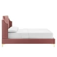 thumbnail image 4 of Modway Daniella Performance Velvet Queen Platform Bed in Dusty Rose, 4 of 8