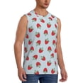 thumbnail image 2 of Pofeuu Hand Drawn Strawberry Print Men's Muscle T-Shirt, Sleeveless, Muscle Tank, Classic Muscle Tee Top For Men Casual Sleeveless Muscle T-Shirt Trendy Clothes-Large, 2 of 7