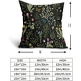 thumbnail image 5 of Spring Floral Pillow Covers 16x16 Set of 2 Black Sage Green Wild Flower Plant Vintage Botanical Print Decorative Throw Pillow Cases Outdoor Seasonal Farmhouse Decor for Sofa Couch Bed, 5 of 6