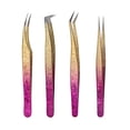 thumbnail image 1 of LASH Juego de 4 pinzas para extensiones de pestañas con punta de fibra de flor de hielo NANO - Pinzas para extensiones de pestañas Steel Lash Supply, 1 of 5