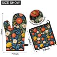 thumbnail image 6 of Pioneer Flower Kitchen Oven Mitt and Pot Holder Sets 4 Pcs for Baking, Cooking and Grilling, Heat Resistant Up To 392 °F, 6 of 7