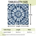 thumbnail image 2 of Blue White Tie Dye Mandala Pattern Square Fitted Tablecloth with Elastic Edge,Square Table Cover,Washable Elastic Table Cover for Home Kitchen Party Decor 36"x36", 2 of 6