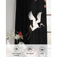 thumbnail image 6 of Black Crane Sheer Curtains 84 Inch Length 2 Panels Set for Living Room/Bedroom, Vintage Red Teal Spring Floral Botanical Kitchen Curtains Grommet Semi-Sheer Curtains Window Treatments 52"x84"x2, 6 of 7