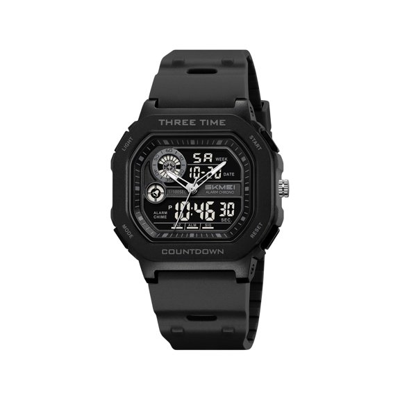 Men's Digital Sports Watch - Multifunctional Waterproof Outdoor Wristwatch with Alarm, Chronograph, LED Backlight - Perfect for Hikers, Runners & Students - 50M Water Resistant & Shockproof E