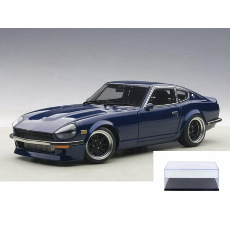 Diecast Car & Display Case Package - Nissan Wangan Midnight Devil Z, Blue - AutoArt 77451 - 1/18 Scale Diecast Model Toy Car w/Display