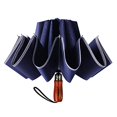thumbnail image 1 of Lejorain Large Reverse Umbrella -50 Inch Windproof Inverted Umbrella - Automatic Folding Umbrella with Safety Reflective Strip(Blue), 1 of 5