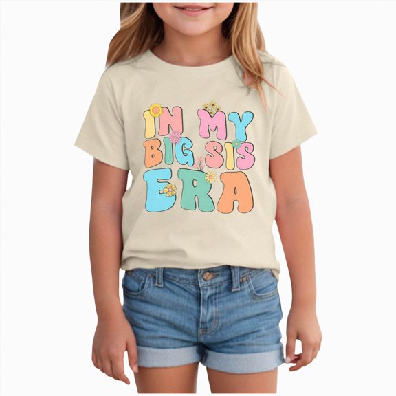 Toddler Girls Short Sleeve T Shirts Kids Summer 0-24 Months 2t 3t 4t 5t 6t 7t Tops girls daily wear clothing Crewneck Basic Graphic Tees Gibobby,13-14 Years,Beige