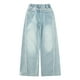 thumbnail image 2 of WILLBEST Jeans Mujer Pantalones Vaqueros de Pierna Ancha para Niñas, Desgastados, Con Cintura Elástica, Holgados y Cómodos, para Ropa Informal de Calle para Adolescentes. 10-11 Years, 2 of 8