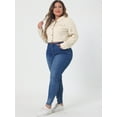 thumbnail image 3 of GRACE & GRANDEUR Women's Plus Jean Jackets Button Down Denim Bomber Jacket, 3 of 6