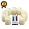 thumbnail image 4 of LED Tea Lights Flameless Candles with Remote and Timer Unscented Outdoor Flickering Votive Lights, Warm White, Pack of 9 -1.8 Inch, 4 of 9