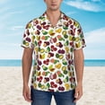 thumbnail image 2 of Fuzoiu Colorful Fruits Print Hawaiian Shirt for Men, Summer Beach Casual Short Sleeve Button Down Shirts, Men’s Beach Summer Shirts with Pocket,Medium, 2 of 7