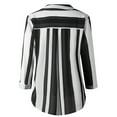 thumbnail image 5 of Women's Long Sleeve Button Down V Neck Striped Print Chiffon Shirt Top,Womens Tops Long Sleeve Shirts for Women Button Up Stripes Casual Blouses, 5 of 7