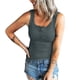 thumbnail image 5 of Camisetas Sin Mangas Para Adolescentes Camiseta sin mangas informal de Color sólido para mujer, camiseta sin mangas con botones y cuello redondo, chaleco de empalme de punto, camiseta (Grey, XXL), 5 of 6