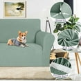 thumbnail image 2 of Super Stretch Couch Cover (72"-92"), New Striped Sofa Covers Fitted Slipcovers with Elastic Bottom, Dog Cat Pets Proof Spandex Fabric Comfortable & Durable (Pea Green, Sofa), 2 of 6