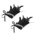 thumbnail image 2 of Muñequeras de Felpa Macarena con Plumas Sintéticas Steampunk y Calentadores de Brazos Puños de muñeca, 2 of 8