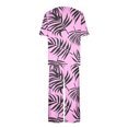 thumbnail image 3 of Liquidation d'Économies d'Été Iumwxz Pyjamas Doux Tendance Ensembles Assortis Ensembles d'Été pour Femmes Feuilles Graphique Col Rond Manches Courtes Taille Élastique Pantalons Raccourcis Tenues pour Femmes Saint-Valentin, 3 of 4