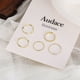 thumbnail image 4 of Anillos para mujer, regalos para mujer El nuevo anillo grande de moda de cinco piezas con incrustaciones que combina con todo, 4 of 5