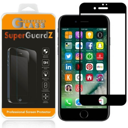 [3-Pack] For iPhone 6S / 6 (4.7") - SuperGuardZ Tempered Glass Screen Protector, Full Screen Coverage, 9H, Anti-Scratch, Anti-Bubble, Anti-Fingerprint [Black]