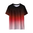 thumbnail image 5 of Men's Summer Shirts Gradient Printed Short Sleeve Crew Neck Slim Fit Causal Sports Shirt Blouse Tops (L, Red), 5 of 9