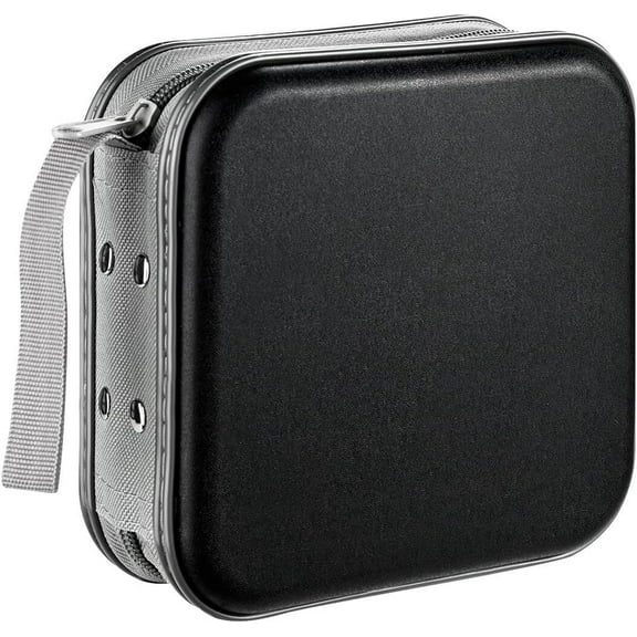 DVD Case, 48 Capacity CD Case Portable CD Case Holder Storage Hard Plastic DVD CD Wallet Holder Organizer for Car (Black)