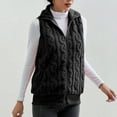 thumbnail image 5 of Odeerbi Womens Soft Fleece Vest Sleeveless Winter Coat Solid Color Plush Lapel Loose Jacket with Pocket Black, 5 of 7