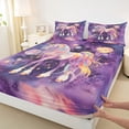thumbnail image 4 of Erosebridal 3D Cartoon Unicorn Kids Queen Sheet Sets,Galaxy Stars Gradient Glitter Print Bed Set For Girls 4pcs, 4 of 6