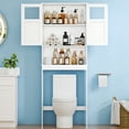 thumbnail image 4 of Ktaxon Over the Toilet Bathroom Storage Cabinet with 2 Doors & 3 Storage Shelves Space Saver, White, 4 of 16