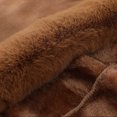 thumbnail image 5 of UTSJKR Women Hooded Faux Fur Trim Poncho Cape Loose Batwing Sleeve Warm Shawl Wrap Coat for Cold Winter Occasions Brown, 5 of 8