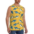 thumbnail image 2 of Uemuo Shark Print Pattern Men's Sleeveless T-Shirt,Muscle Athletic Tank Top, Moisture-wicking Quick-dry Breathable Classic Tee Top for Gym Run Outdoor Sports-, 2 of 8