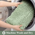 thumbnail image 2 of Vaukki 3 Piece Bathroom Rugs Set, Chenille Ultra Soft Non Slip Absorbent Bath Mats, Quick Dry Machine Washable Shaggy Bath Rugs with Contour Mat, Green, 2 of 9